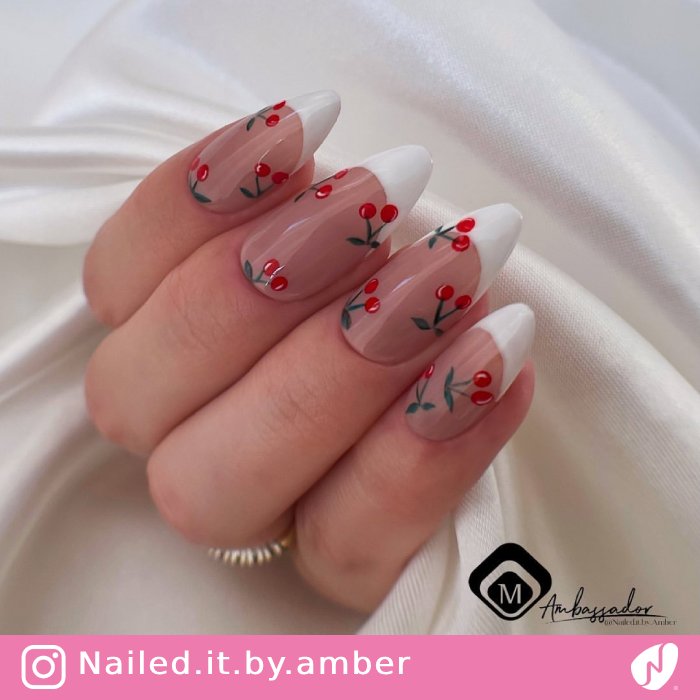 French and Cherry Nail Art
